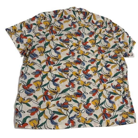 J. Crew Sportswear Floral Shirt Men's XL Short Sleeve Button Down Retro Top - Picture 2 of 5